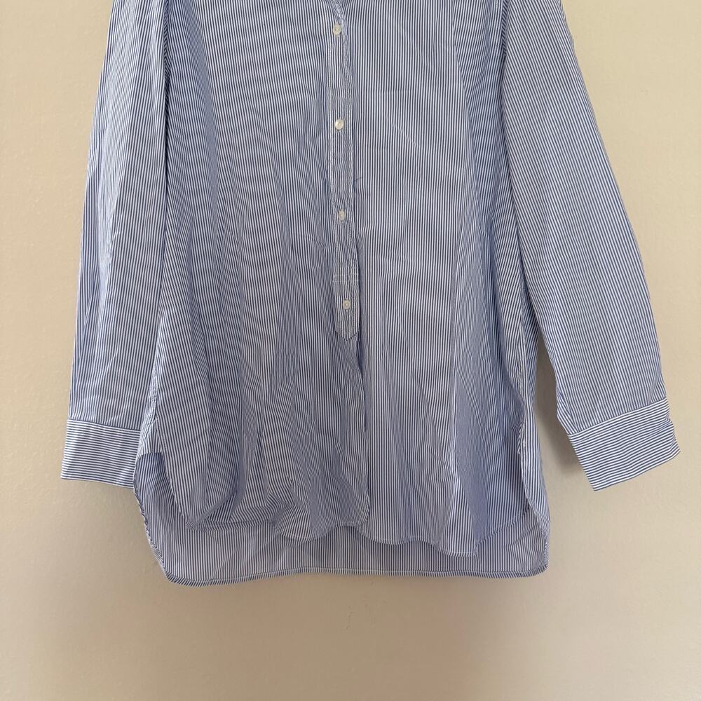 Nili Lotan 100% Cotton Stripped Button Up Shirt sz Medium - Picture 2 of 8